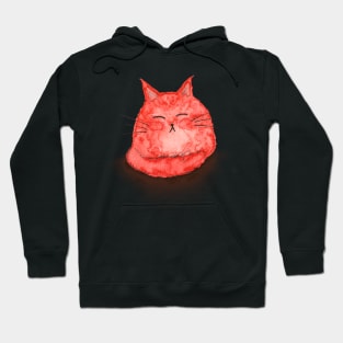 Sleepy Loaf Blob Cat in Red - Hand Painted in Watercolour Hoodie